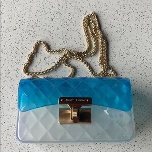 Betsey Johnson Blue and White Quilted Crossbody Bag